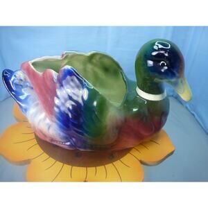 Vtg Royal Copley Cermic Duck Planter